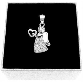 Angelov obesek s srcem, srebro 925