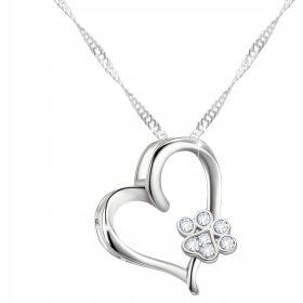    Ogrlica iz srebra 925 Dog Cat Paw Dog Cat Paw z belimi cirkoni