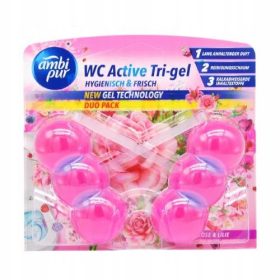   Ambi Pur Čistilne kroglice za WC Active Tri-Gel Rose & Lilie