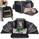Wobell Deluxe Torba za Prevoz Psov in Mačk 44x26x30 cm Črna z Belimi Detajli