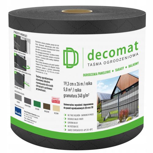 Decomat trak ograje 19,3 cm x 26 m GRAFIT