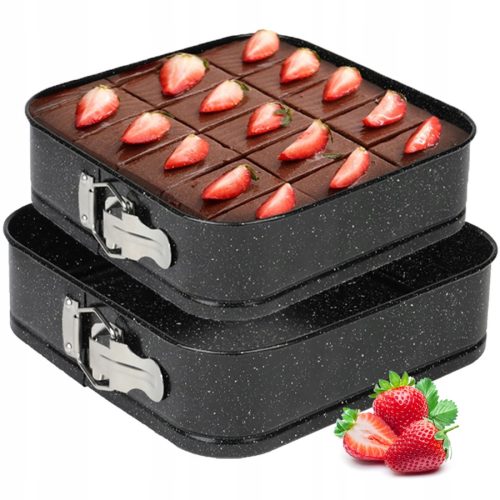 Torta Karl Hausmann 26 x 26 cm Set za peko | Visokokakovostne kvadratne tortne modele s premazom proti prijemanju idealne za peko tort in biskvitov. Zagotavljajo enakomerno porazdelitev toplote za pop