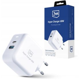   Hyper Polnilnik 3mk Hyper Charger 68W USB C + A za hitro in učinkovito polnjenje
