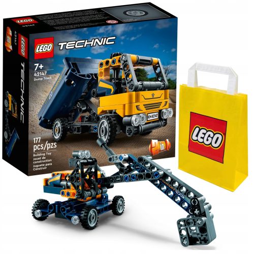LEGO Technic Dvigalo z nakladalcem 42147 + LEGO rumena papirnata torba 6315786 24x8x18 cm