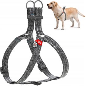   Pasja oprsnica iz reciklirane bombažne tkanine, siva, velikost S