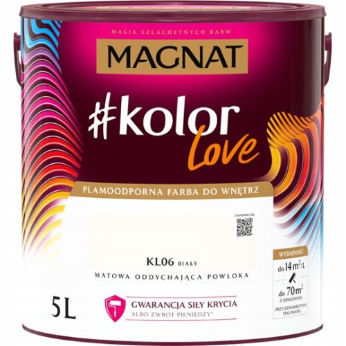 Magnat lateks stenska barva 5 l Mat bela