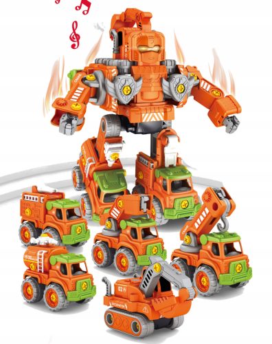 AVTO KONSTRUKTOR TRANSFORMER 5v1 XXL Z LED LUČKAMI