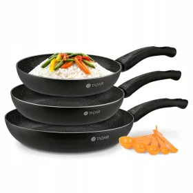   Zestaw 3 patelni za cvrtje na indukcijski plin MARMOR FRY FRY, nelepljiva 20/24/28 cm Sten