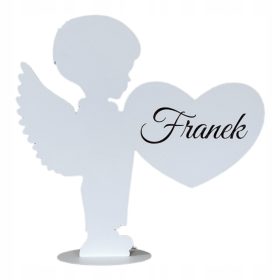   Angelska dekoracija s srcem HDF za prvo obhajilo Personalizirana cerkvena dekoracija za posebno priložnost