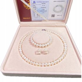 Biseri - Tridelni Komplet Nakita z Naravnimi Biseri