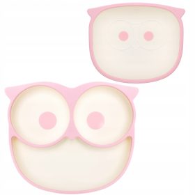   Silikonski set za otroke Coccoliamo z razdelilcem in otroško skledo s priseskom Roza