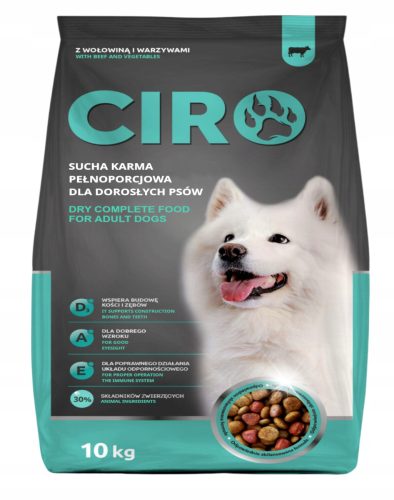 Suha hrana za pse Ciro 10 kg govedine vseh pasem Adult 30% MESA