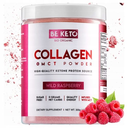 Be Keto Kolagen z Okusom Divje Maline in MCT Oljem