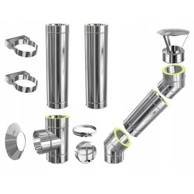   DVOKOMORNI DIMNIK, IZOLIRAN, premer 150 / 3m, ODPORNO NA TOPLOTO