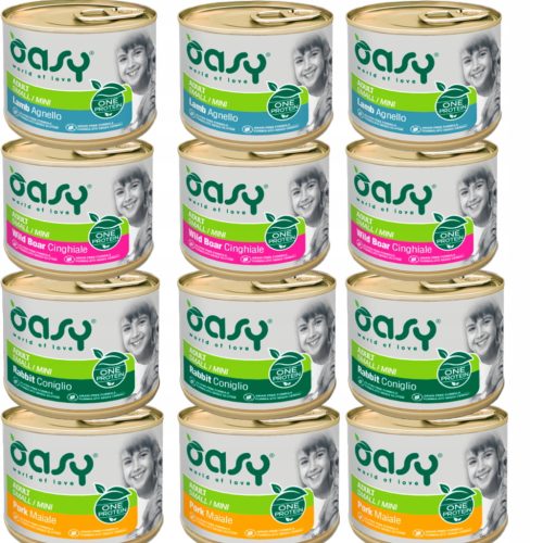 Oasy Mono Mix Set za pse 12 x 200 g mokre hrane