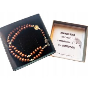   Zapestna zapestnica ROŽNI VENEC, FULL, lesene kroglice, sveti Benedikt 171S