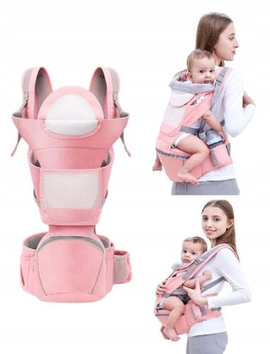Ergonomska nosilka za dojenčke s pasom za boke Goldstart E001, roza