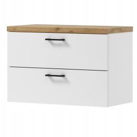 Kopalniška omarica s pultom za umivalnik 80 cm bela