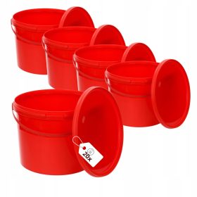 Kakovostno plastično vedro BenBow s pokrovom 20x10l rdeče