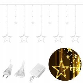 LED zvezdasta svetlobna zavesa 138 LED 12 gwiazdek 2M