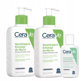   CeraVe Vlažilni Čistilni Gel in Emulzija - Komplet za Občutljivo Kožo