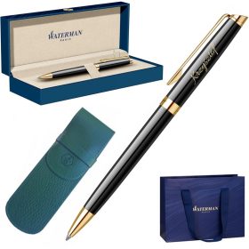   Vrhunski kemični svinčnik Waterman Hemisphere črna lakirana z zlatimi detajli