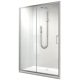 Vrata za tuš Zoe 120 x 195 cm s steklom in aluminijastim profilom, prilagodljiva za montažo v levo ali desno stran ter na tla ali prho. Profil je reguliran za 15 mm, s čistim hartanim steklom in kromi