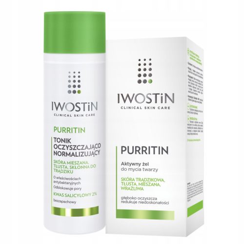 Komplet za nego problematične kože - Iwostin Purritin gel in tonik