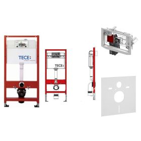 TECE Podometni WC set s stekleno ploščico za CUBE