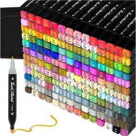   MEGA SET 168 ALKOHOLNIH FLUMASTROV S DVOJNIMI KONICI, MARKERJI, PISALA