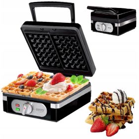   Camry Gofr pekač za 2 velika hrustljava vaflja, regulacija temperature, 2000 W moči