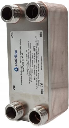 SANITLINE 34 PLOŠČNI IZMENJALNIK TOPLOTE MOČ 45kW 4x 1" KAL