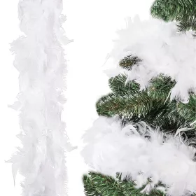   Elegantna girlanda iz bele piščančje perje dolga 150 cm za božično drevo
