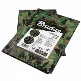   Bradas CAMOforest Maskirna Ponjava 4 x 5 m, 90 g/m2 - Idealna za Gradbeništvo in Kampiranje