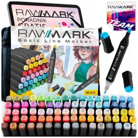   Alkoholni markerji Rawmark Basic Line 80 barv - MEGA komplet!