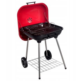    PRENOSNI VRTNI ŽAR NA OGLJE NA KOLESIH S POKROVOM + MREŽICA