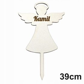 Angelček za obhajilo z imenom na vrhu