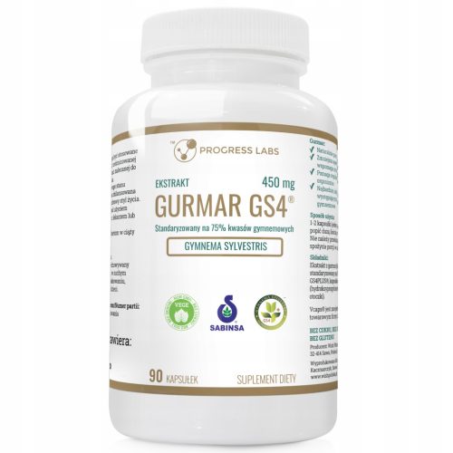 Gurmar GS4 450mg: Ekstrakt z 75% kwasami gimnemowymi - Zmanjšuje apetit, Idealno za vegetarijance!