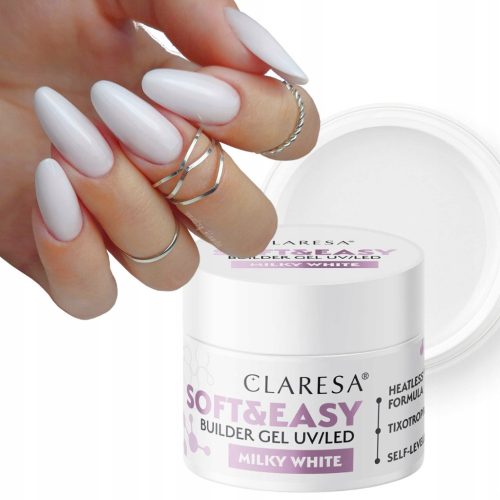 CLARESA MILKY WHITE NOHTNI GEL ZA GRADITEV IN PODALJŠEVANJE NOHTOV 90 G