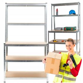   Kovinski regal za shranjevanje v garaži 180 x 100 x 60 cm max 150 kg na polico