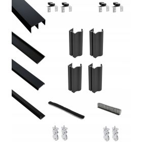 Držalna garnitura za drsna vrata Ergo 1,5m/2d, ČRNA