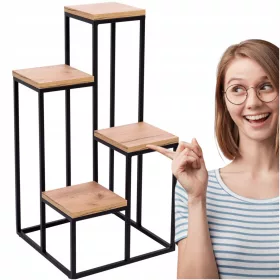 Stojalo za rože Loft Quattro Legna Slim 67 cm kovinsko