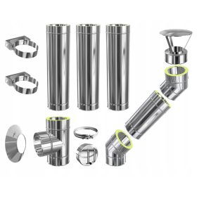   DVOKOMORNI DIMNIK, IZOLIRAN, premer 150 / dolžina 4m, TOPLOTNO ODPORNA