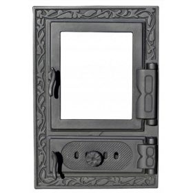  Vrata iz litega železa s steklom za prekajevalnico kamina