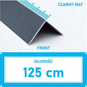 Aluminijasti KOTNIK ČRN 30x30mm eloksiran 125cm