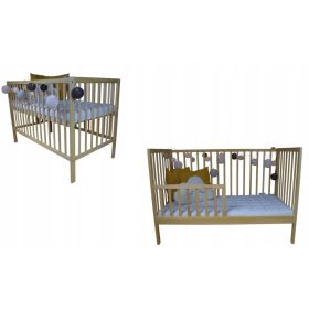 Postelja MAŁGOSIA, črno-bela, bor, kavč, 120x60