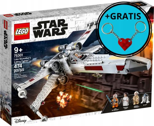 LEGO Star Wars 75301 Skywalkerjev lovec X-Wing + brezplačni obesek za ključe LEGO Heart