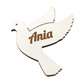 Dekoracija za prvo obhajilo - Beli golob z imenom