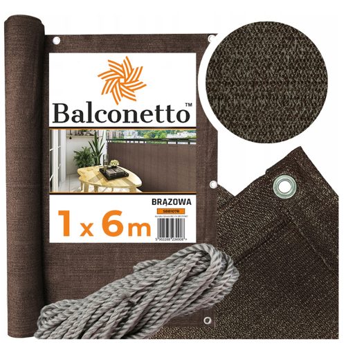 Balkonska prevleka Balconetto, rjava, 100 x 600 cm, premium kakovost