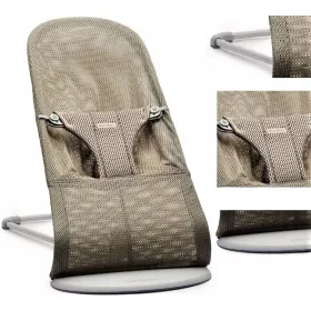   Ležalnik za dojenčke BabyBjörn BLISS MESH Grey Beige x 12 x 93 cm + mokri robčki Septona Baby Dermasoft Family Chamomile 1 x 12 kos.